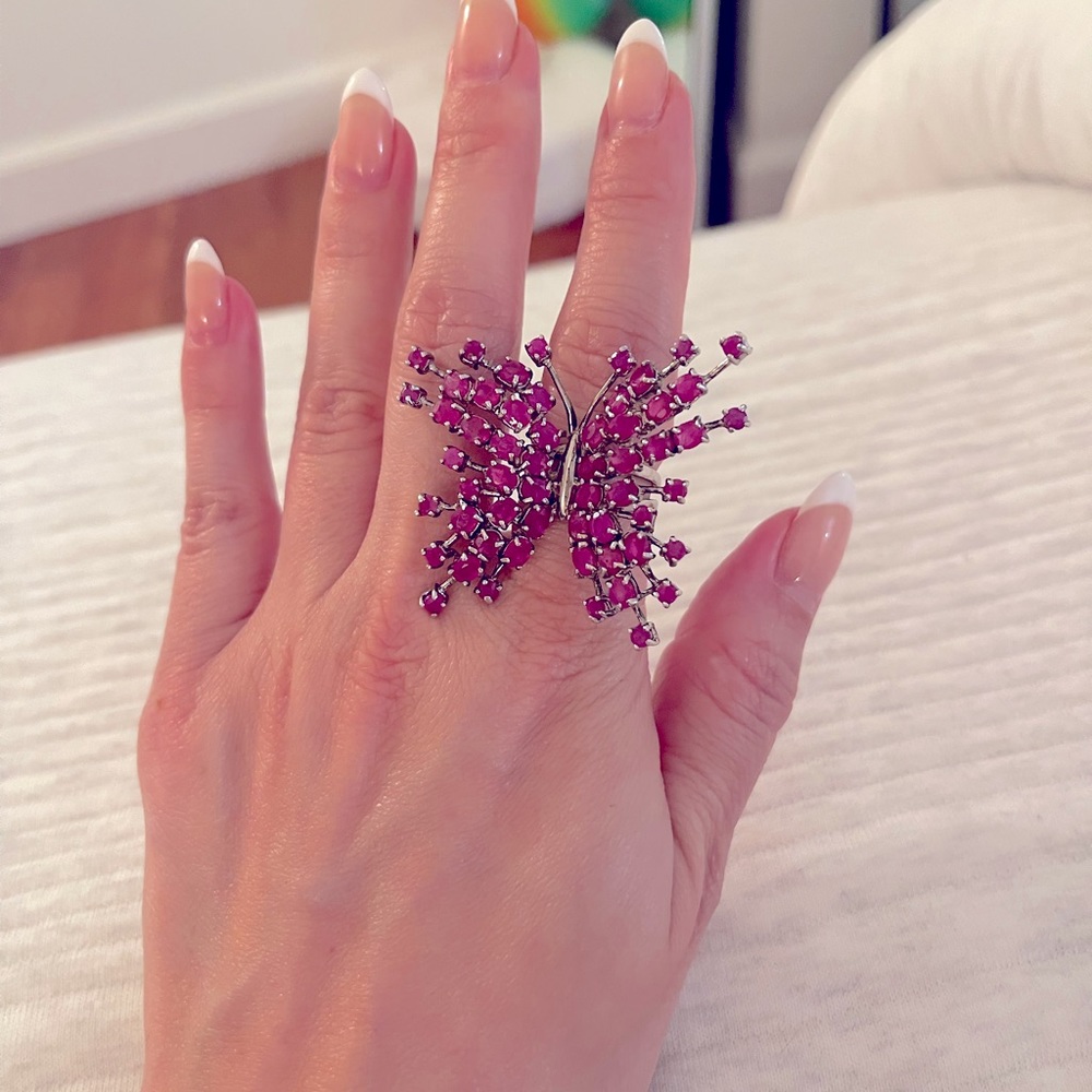 Ruby Butterfly Ring - image 1